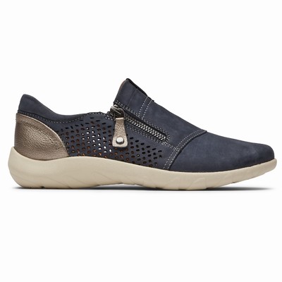 Sapatos Casual Rockport Cobb Hill Amalie Zipper Mulher Azul Marinho PT-26507